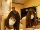 マスクをした2人の可愛い素人女子校生とおじさんがラブホで仲良くハメ撮り3Pセックス FC2 かわいいJK女子校生の無料エロ動画